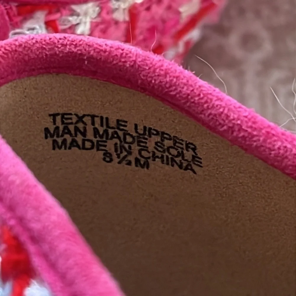 Brand New Ann Taylor Pink Tweed Ballet Flats Bow 1/2